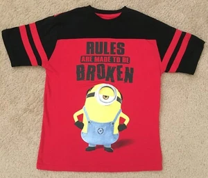 Despicable Me "Rules Are Made To Be Broken" rotes Kinder T-Shirt Tee Gr. Medium (8) - Bild 1 von 2