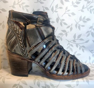 FreeBird Wazee Ice Leather Sandal Bootie Women's Size 7 Gray 😍 Gorgeous 🔥 - Image 1 of 4