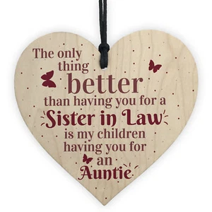 Handmade Sister In Law Heart Shabby Chic Thank You Gifts For Her Friendship Sign - Picture 1 of 8