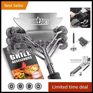 Safe Stainless Steel BBQ Grill Brush - Efficient Bristle-Free Cleaning Tool - Picture 1 of 9