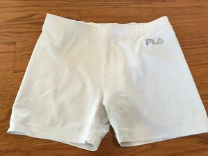 FILA Sport Girls White Spandex Shorts Size L (14) VGUC - Picture 1 of 3