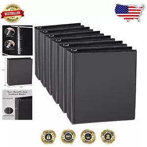 Sturdy 2 Inch Black 3-Ring Binders with 2 Pockets - School and Office Essentials - Picture 1 of 9