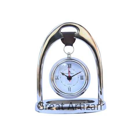 Vintage Desk Clock With Nickel Finish for Living Room ,Bedroom and Office Cover