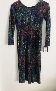 Art Class Long Sleeve Jumpsuit Ribbed Black Multi-Color Floral Size S (6/6x) NWT - Picture 1 of 4