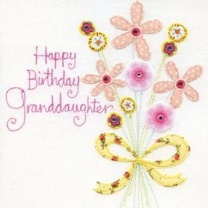 Tarjeta de cumpleaños/felicitación Blue Eyed Sun (BES3631) nieta - flores en un... - Imagen 1 de 1