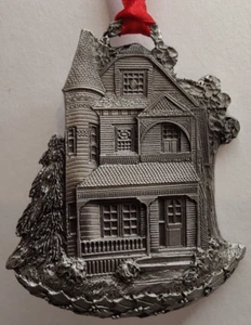 Pewter Ornament ~ MGIC Schumann ~ 2007 ~ Pewter House/ Tree ~ Xmas Decor - Picture 1 of 4