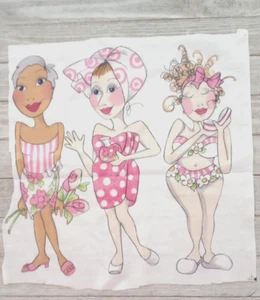 loralie bathettes fun fabric piece 11 x 12 inch crafts 3 ladies new - Picture 1 of 2