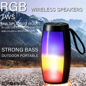 1PC RGB Colorful Lights Wireless Bluetooth Speaker With LED Light Portable Outdo - Picture 1 of 6