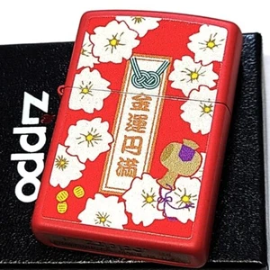 Zippo Good Luck Charm Matt Rot Einseitig Verarbeitung Japanisches Muster Feuerzeug - Bild 1 von 5