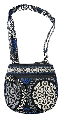 Vera Bradley Mujer Hipster Bandolera Bolso de Hombro Bolso de Mano Negro Blanco Cobalto S Foto 1 de 4