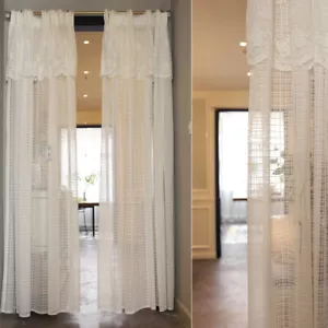 1pc White Mesh Curtain for Living Room Kitchen Window Drape Treatment Valance - Picture 1 of 25