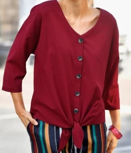 852015 Witt Weiden Damen Bluse Crinklebluse dunkelrot bordeaux NEU Gr. 36 - 54 - Bild 1 von 3