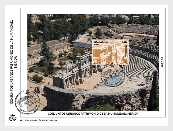 spain 2024 Roman Theater MERIDA Urban Heritage Site UNESCO ruins ms1v FDC PJ - Image 1 of 1