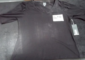 Women's Black Balloon Sleeve Tee Size PL By Worthington B10 NWT - Picture 1 of 8