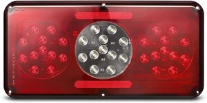 Partsam Rectangular Triple LED Trailer Tail Light Red RV Camper Motorhome - Picture 1 of 7