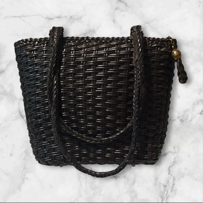 Bolso de hombro de cuero tejido Jaeger | Hecho en Italia | Cuero marrón Foto 1 de 4