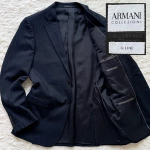 ARMANI COLLEZIONI G LINE Jacket Herringbone Black Men's Size L - Picture 1 of 10