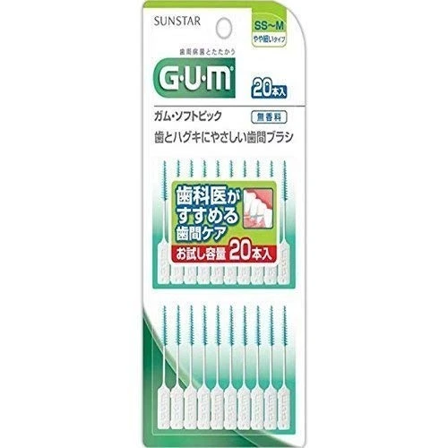 Cepillos interdentales GUM Periodontal Procare Soft Pick, paquete de 20, tamaños SS-M Foto 1 de 1