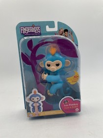 New Damaged Box Fingerlings Baby Monkey Boris Blue Orange Interactive Toy WowWee