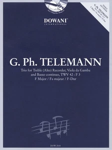 Telemann Trio Treble Alto Recorder Viola Basso Continuo Sheet Music Book CD - Picture 1 of 1