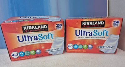Kirkland Signature Ultra Soft Premium Suavizante de telas 2/250 hojas 500 en total Foto 1 de 4