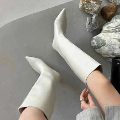 Fashion Women Sexy Pointed Toe Knee High Boots Low Heels Long Boot Footwear - Image 1 of 4