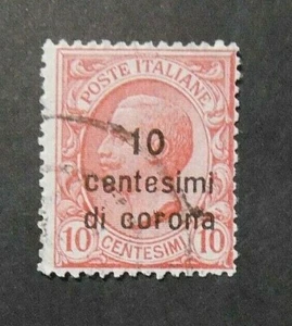  ITALIA,ITALY 1921-1922 DALMAZIA "Fr. d'Italia SVR" 10c. di corona su 10c USED - Picture 1 of 1