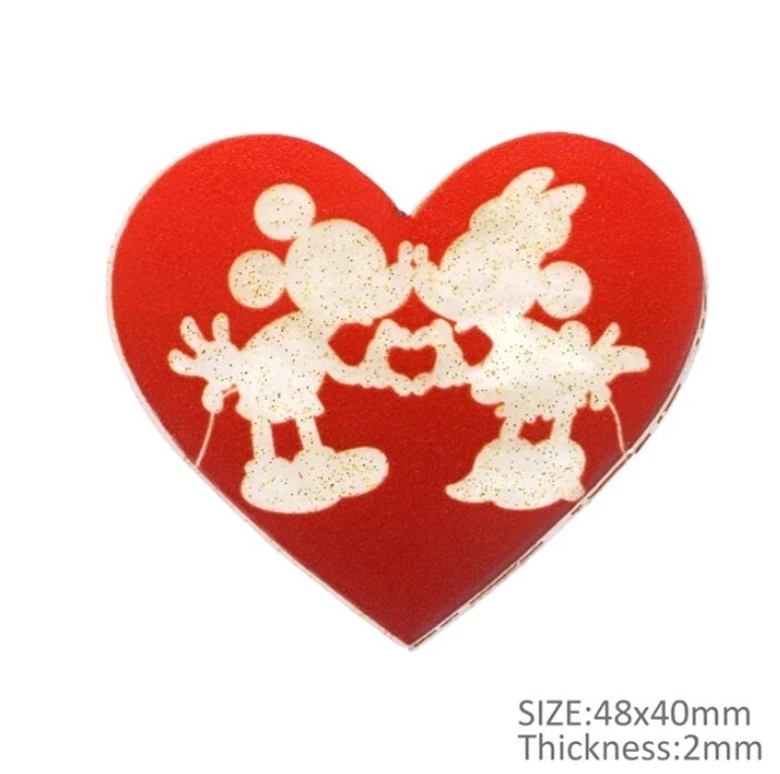 5 piezas. Centro de moño de cabello de resina plana brillante Minnie 1241056 Minnie Heart Mickey Foto 1 de 1