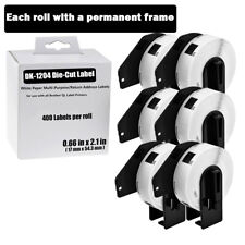 6Roll Paper Multi-Purpose Address 400P/R Labels DK-1204 for Brother 2/3"x2-1/8"