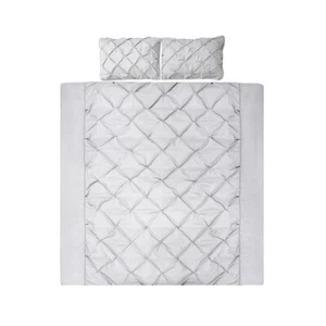 Giselle Bedding Luxury Pinch Pleat Diamond Duvet Quilt Cover Set Super King SK - Picture 1 of 6