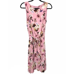 NWT T Tahari Pink Floral Sleeveless Stretch Maxi Long Dress Medium Women’s - Picture 1 of 4