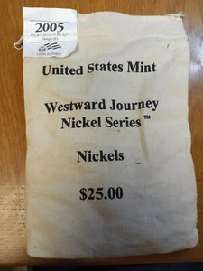 2005 P & D Mint Sewn $25 Bags of "Ocean View" UNC Jefferson Nickels - Picture 1 of 6