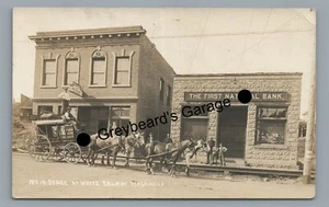RPPC POSTKUTSCHE bei WHITE SALMON WA Washington Vintage 1914 Echtfoto Postkarte - Bild 1 von 2