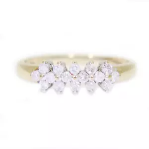 Stunning 0.33ct Diamond Cluster 9ct Yellow Gold ring size N 1/2 ~7 - Picture 1 of 8