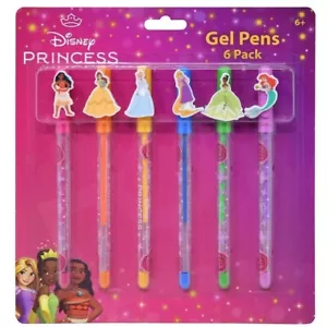 Confezione 6 Penne Gel Principesse Disney Con Topper Personaggio - Foto 1 di 1