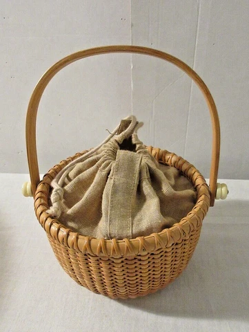 5.5” diameter NANTUCKET LIGHTSHIP BASKET Drawstring Lined Reproduction Cover