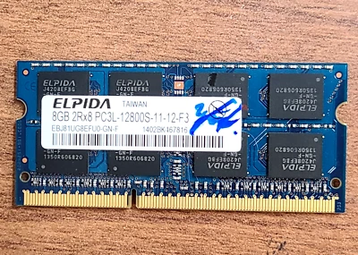 GENUINE ELPIDA 8GB 2Rx8 PC3L-12800S DDR3 MEMORY RAM EBJ81UG8EFU0-GN-F 693374-001 - Image 1 of 2