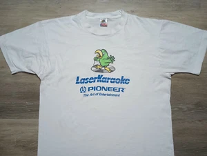 Pioneer Laser Karaoke T Shirt vtg 1990s Promo tee single stitch singing sz L - Picture 1 of 4