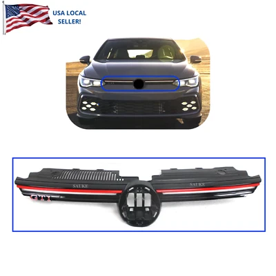new front bumper upper main grille with LED light bar fits 2022- 24 Golf GTI MK8 - Image 1 of 4