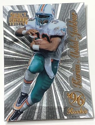 1996 Select Certified Premium Stock Karim Abdul-Jabbar ROOKIE card #90 Dolphins - Image 1 of 2
