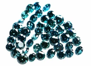 Natural Loose Diamonds Round Blue Color VS1 Clarity 0.90 to 1.70 MM 25 Pcs Q32 - Picture 1 of 8
