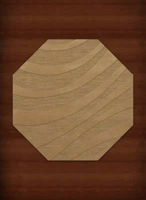 Yellow Transitional Hand Hooked Swirls Stripes Lines Area Rug Abstract DV12 - Image 1 of 2