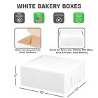[ 10 Pack ] White Bakery Pastry Boxes - 10 X 10 X 5 In.