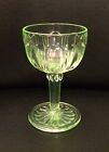 Colonial Knife and Fork Green Depression Glass Goblet