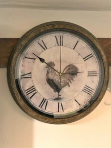 Wall Clock Brown Rooster, Plastic Frame Wall Clock – Gift Celebration - Picture 1 of 8