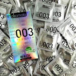 Okamoto 003 PLATINUM condoms *Ultra thin 0.03 thickness* 3 6 12 24 50 75 100 PCS - Picture 1 of 9