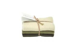 Solwang Wischtücher '3 Stück gestrickte Wischtücher' Oliven kombi - Bild 1 von 1
