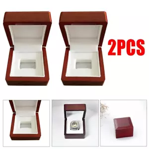 Caja de exhibición de anillos de madera de 2 piezas estuche de colección de regalos organizador de anillos de campeonato - Imagen 1 de 6