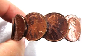Vintage, Handcrafted, Penny Cuff Bracelet. - Picture 1 of 3