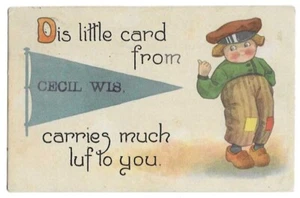 Cecil, WI Wisconsin 1917 Postkarte, Grüße vom Typ mit niederländischem Kind - Bild 1 von 2